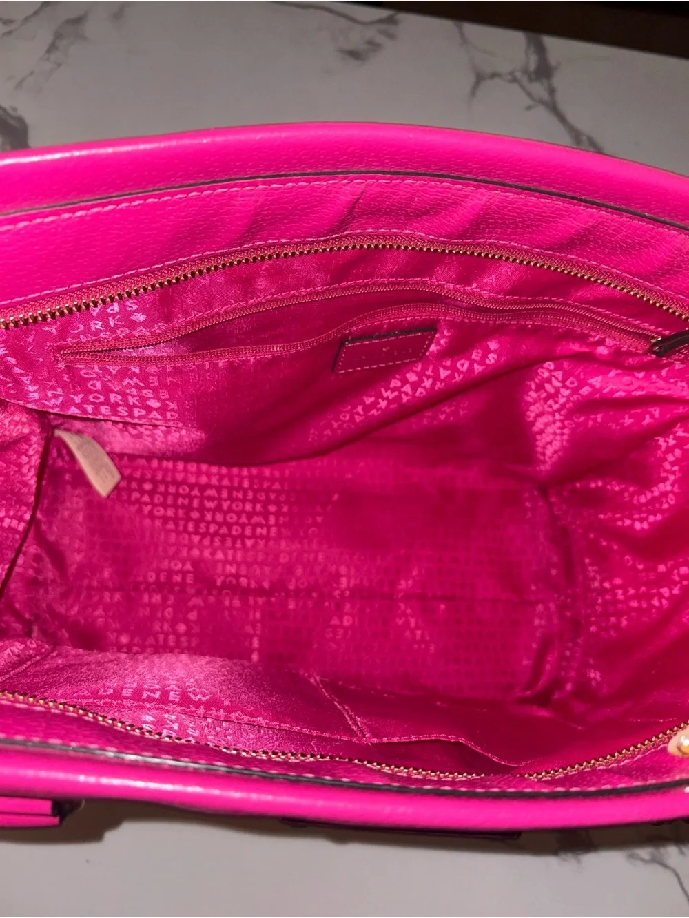 Kate Spade New York Hot Pink Leather Tote Shoulder Bag